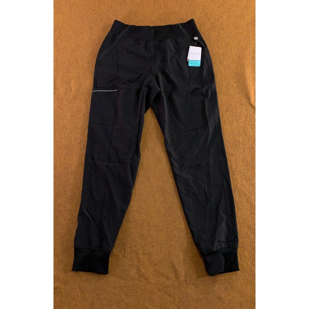 Cherokee Womens Medium Tall Black Infinity Contemporary Scrub Jogger Pants NWT